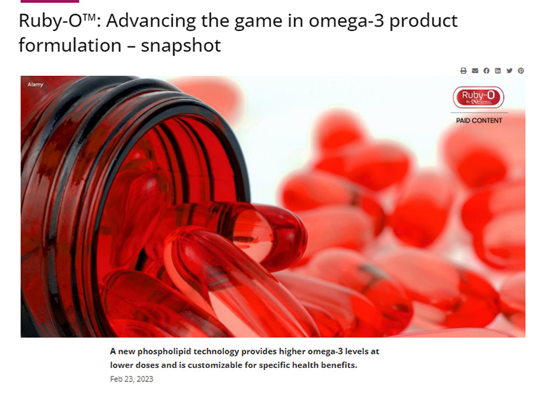 Ruby-O™: Advancing the game in omega-3 product formulation